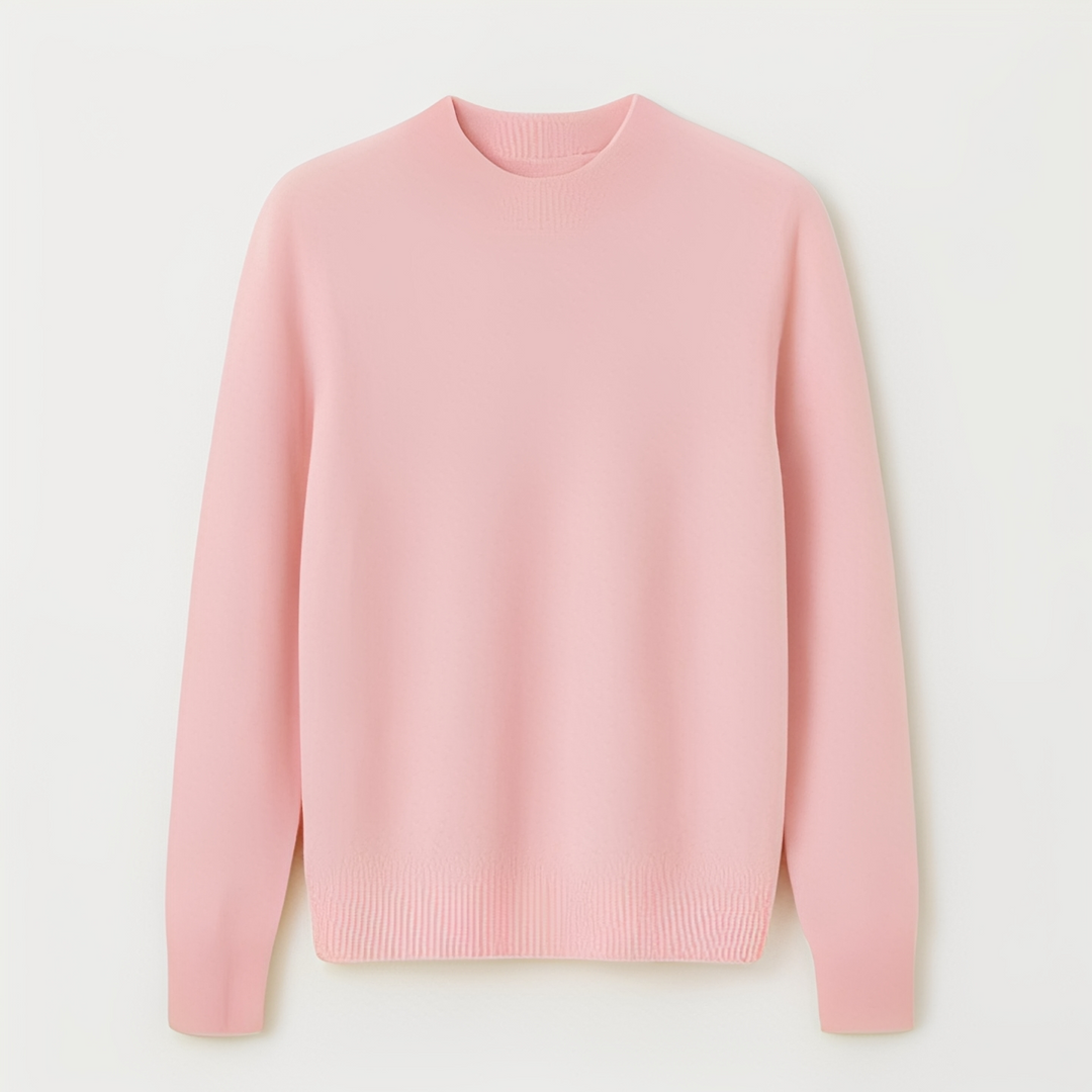 Suéter feminino Kelsey aconchegante de trico com gola redonda e manga longa, roupa de inverno versátil.