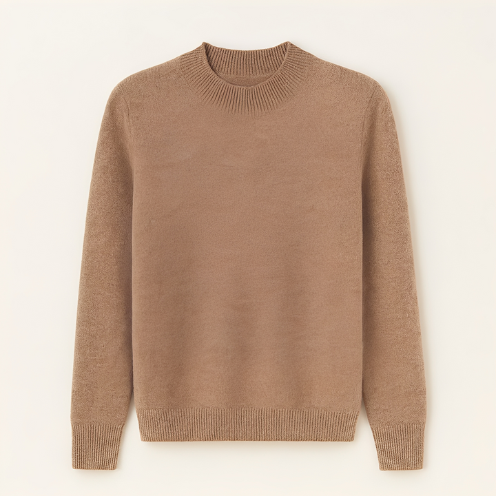 Roupa de inverno: Suéter feminino Kelsey aconchegante, tricotado, manga longa, gola redonda. Pullover versátil.