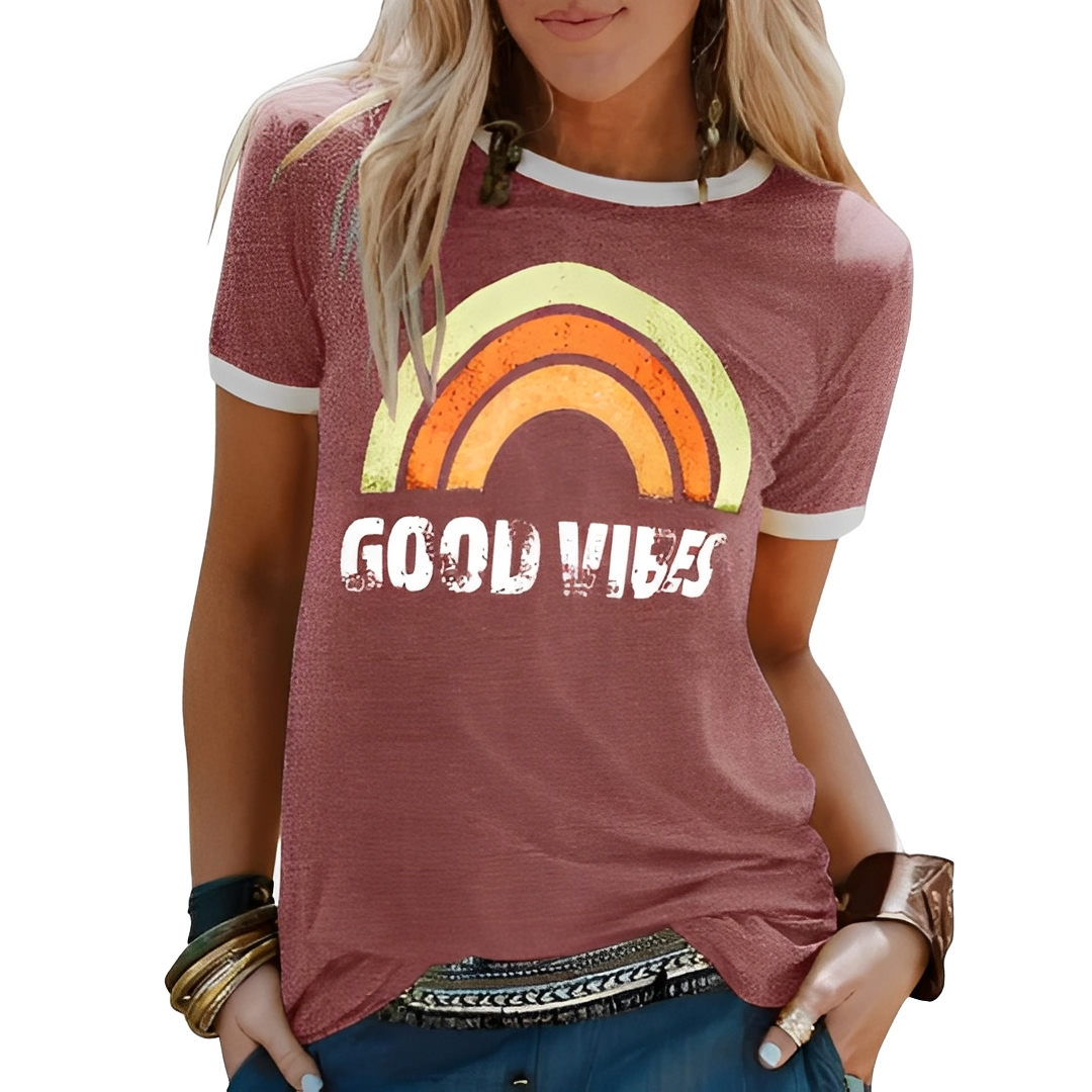 Camiseta feminina laranja, estilo casual para o verão. Conforto e elegância no dia a dia.