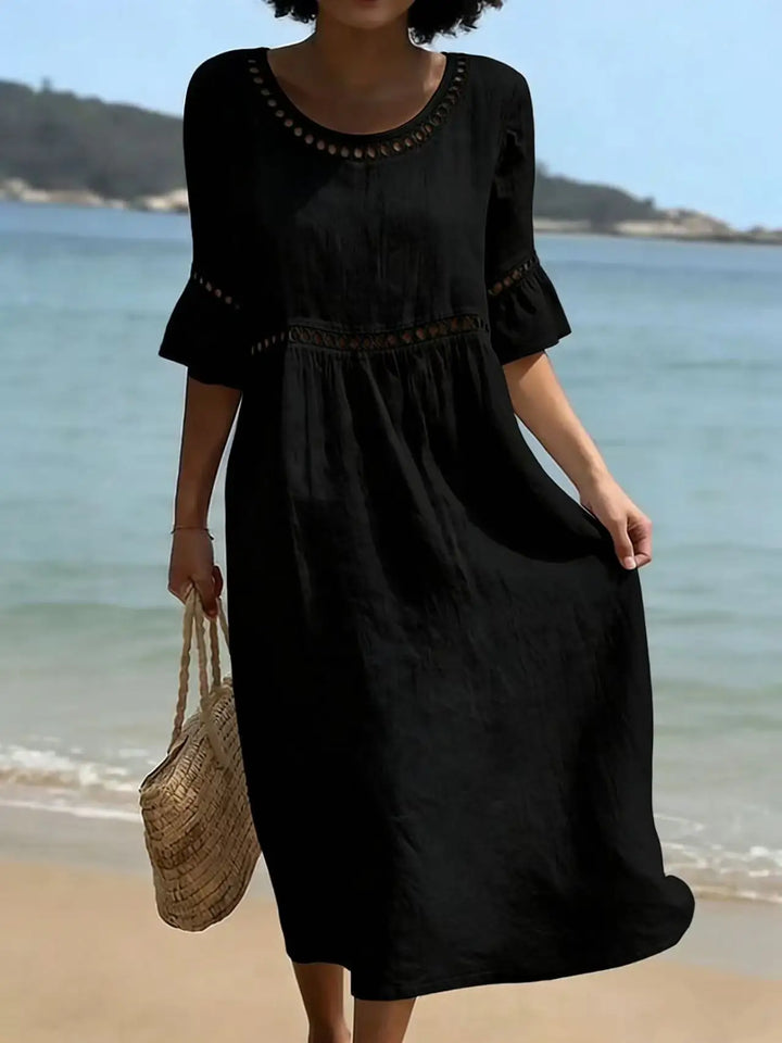 Vestido longo feminino casual chic, com conforto e estilo. Ideal para o dia a dia ou festa, perfeito para verão.