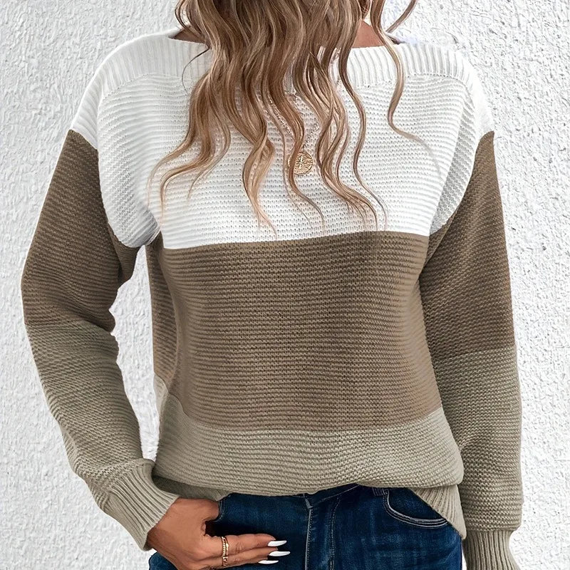 Suéter feminino elegante e versátil, ideal para looks de inverno, combina moda casual e conforto.