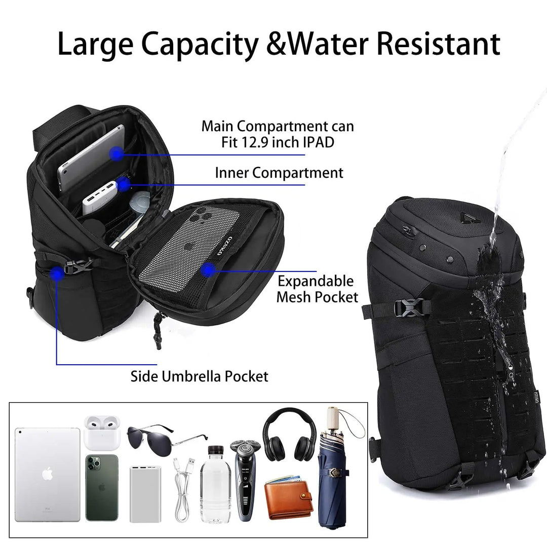 Mochila sling moderna unissex, design elegante e funcional. Possui compartimento antifurto e material durável.