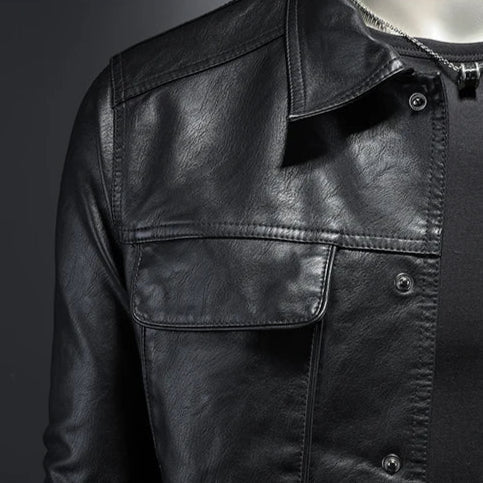 Jaqueta de motociclista masculina premium. Design elegante, perfeita para moda homem e outono.