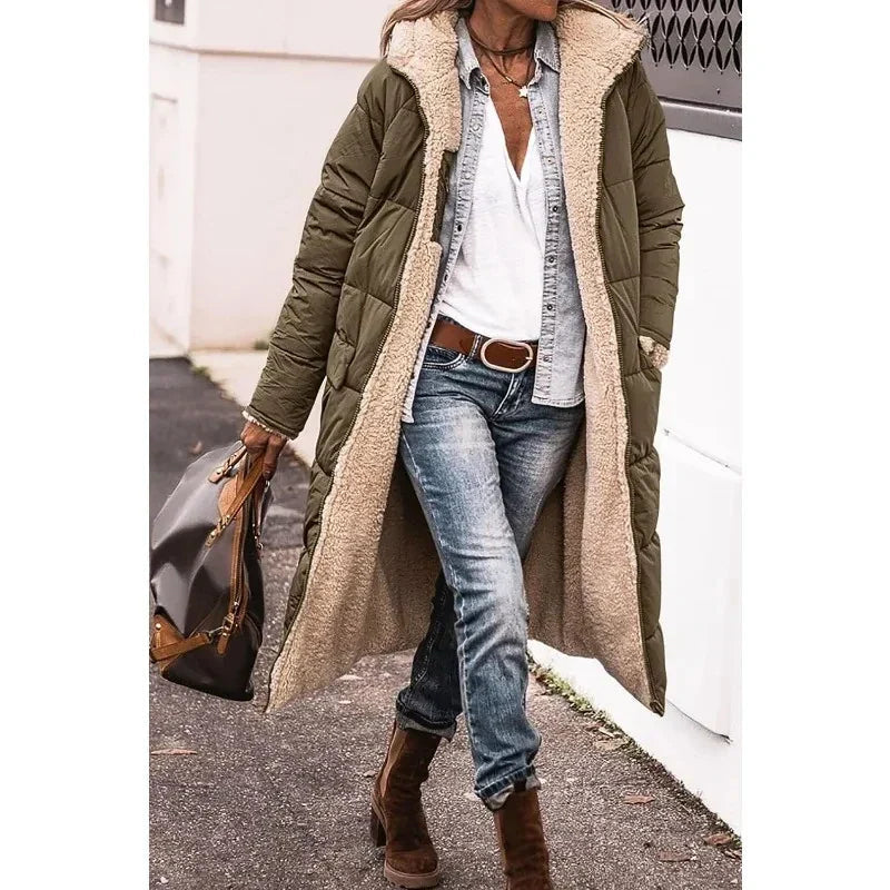Casaco feminino de inverno Viviana, jaqueta elegante e quente, garantindo conforto e estilo nos dias frios.