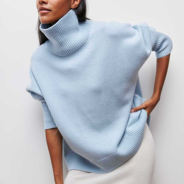 Pullover feminino de gola alta, ideal para o inverno. Conforto e estilo para roupa feminina.