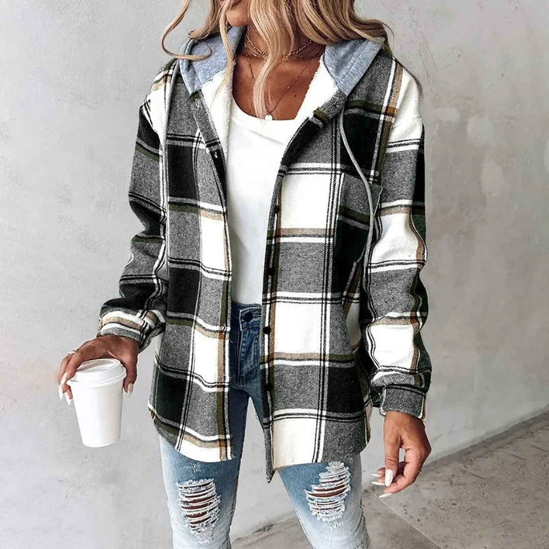 Blusão feminino quente e elegante, perfeito para proteção contra o frio no outono.