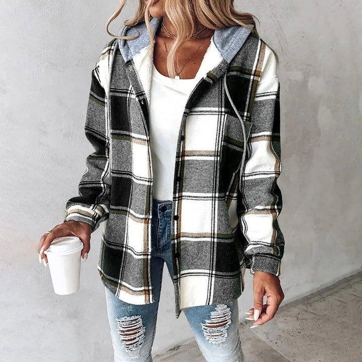Blusão feminino quente e elegante, perfeito para proteção contra o frio no outono.