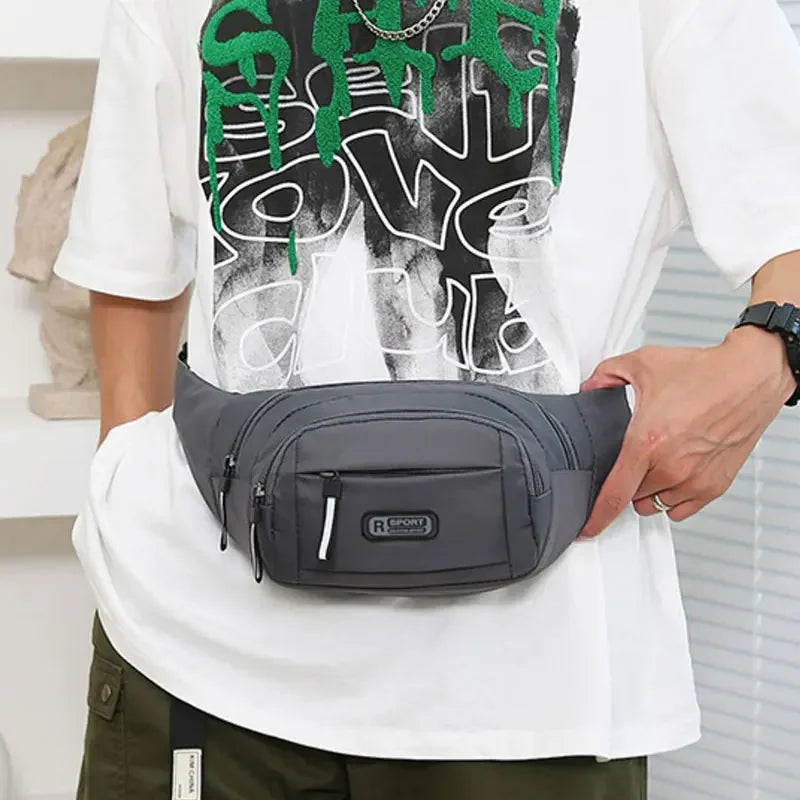 Pochete antifurto masculina de canvas, ultrafina, ideal para transportar documentos com segurança.