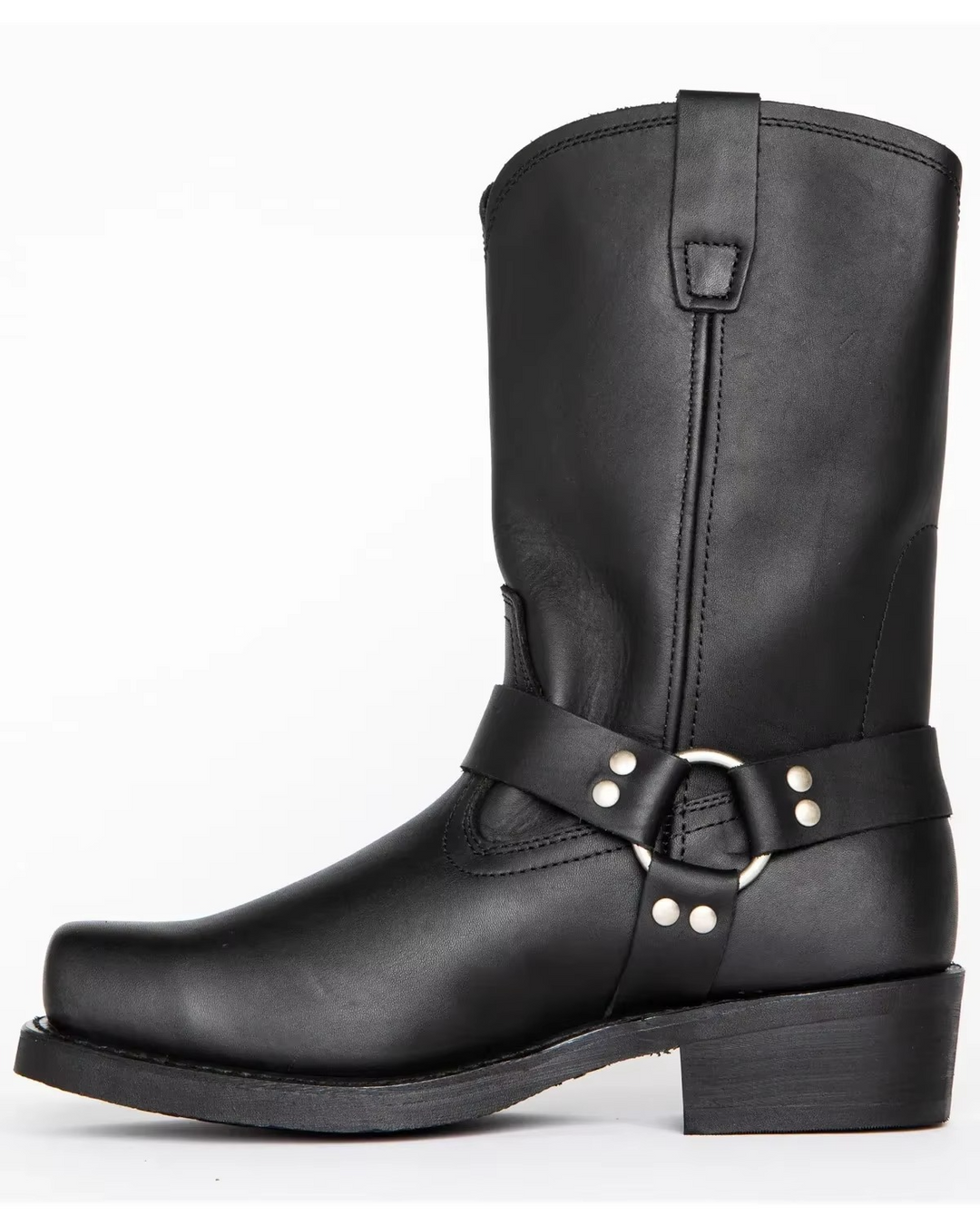 Botas vaqueiro masculinas de couro genuíno, altura média, estilo ocidental clássico, cor marrom.