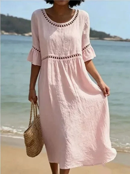 Vestido longo feminino com ventreplano. Conforto e moda para seu estilo elegante, ideal para festa ou passeio de verão.