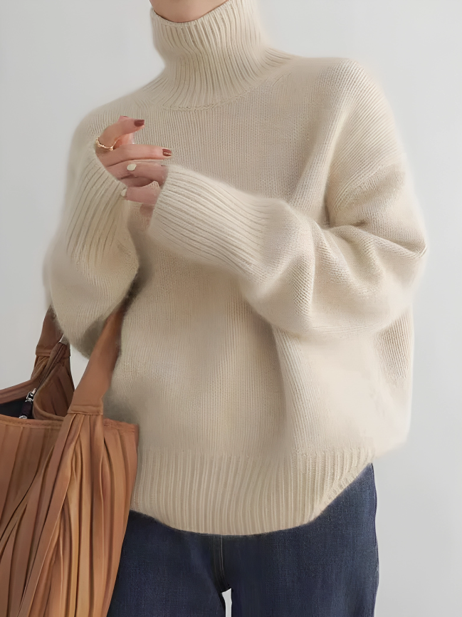 Suéter de gola alta feminino, sinônimo de conforto e moda para o inverno elegante.