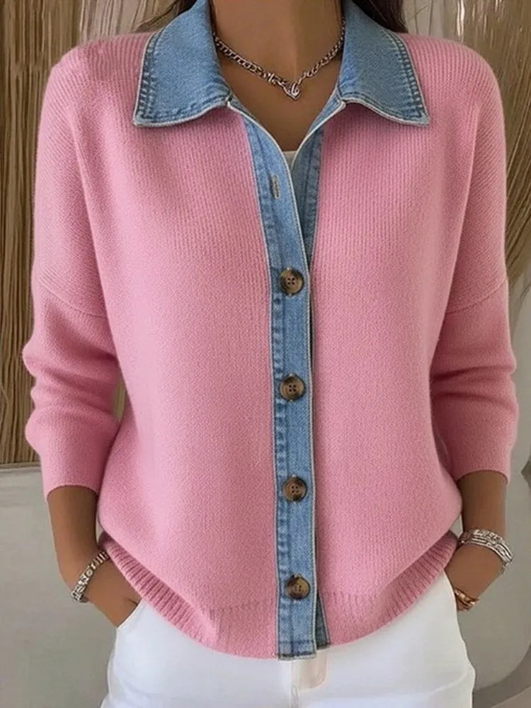 Camisola feminina Léonie versátil, ideal para moda outono/inverno. Gola moderna, estilo elegante e confortável.