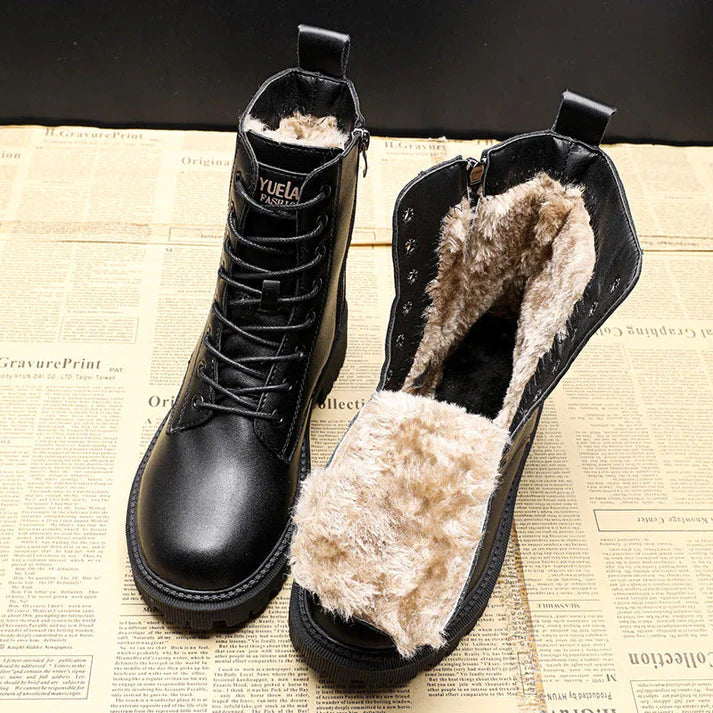 Botas de inverno femininas pretas. Calçado confortável e estiloso para enfrentar o frio com durabilidade.