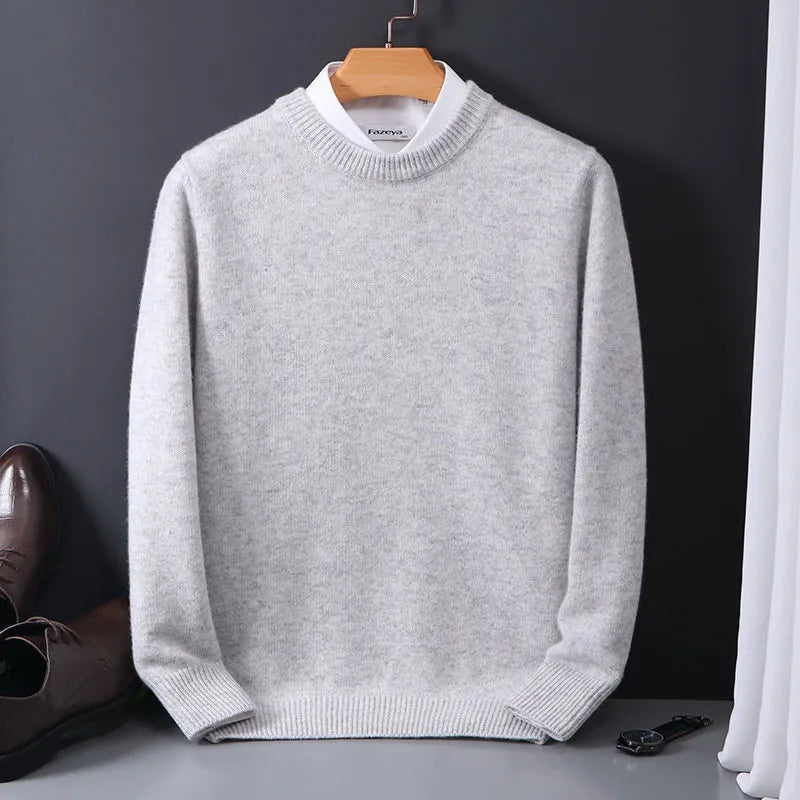 Suéter masculino casual e premium, perfeito para o inverno, oferece elegância e conforto.