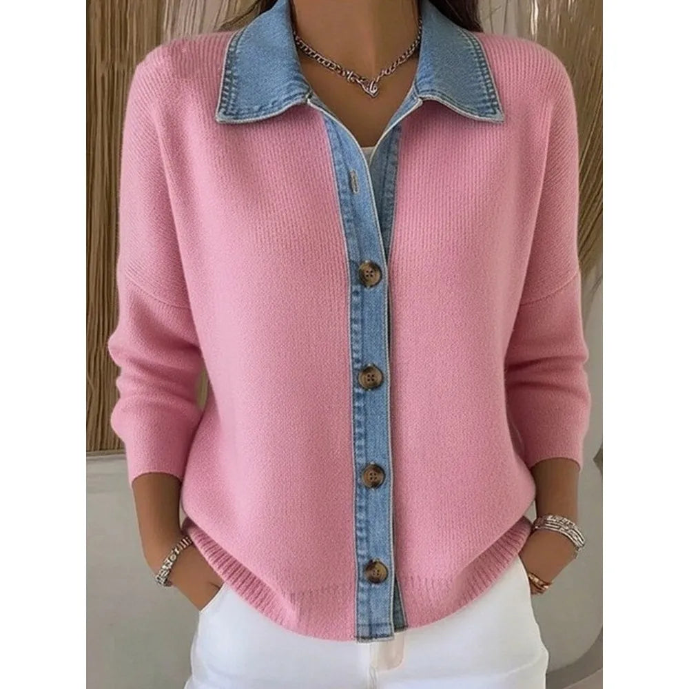 Camisola feminina Léonie, essencial para moda outono/inverno. Gola moderna e estilo casual chic, muito versátil.
