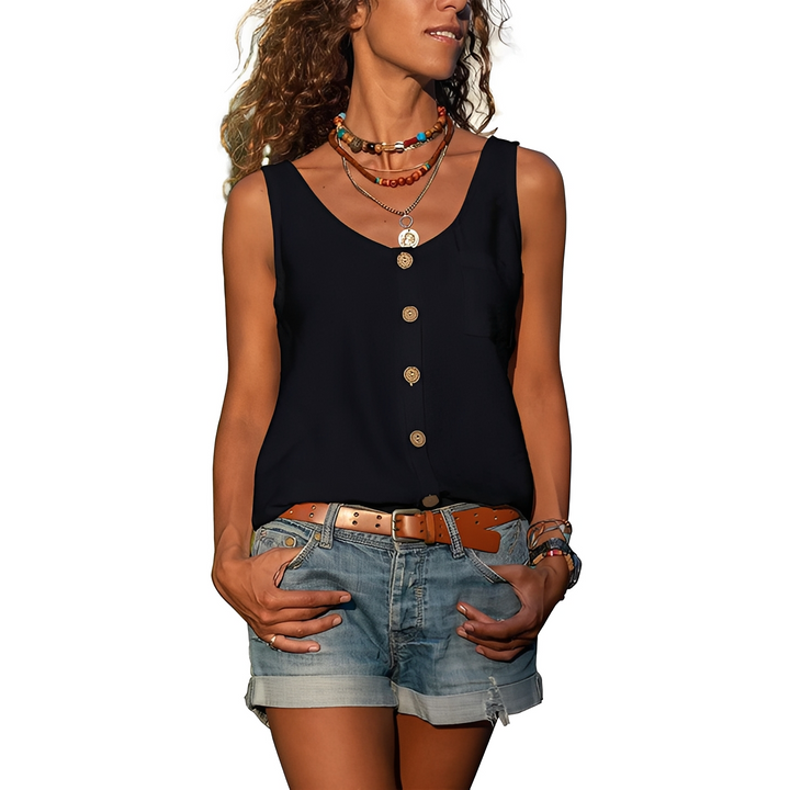 Regata Nyla para mulher, com caimento perfeito. Tendência e conforto para looks casuais modernos de verão.