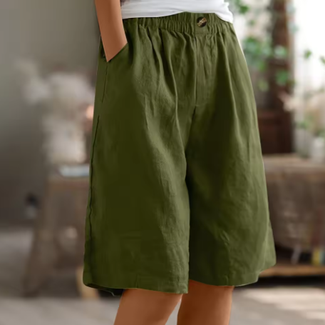 Shorts femininos longos arejados para conforto diário, estilo casual de verão e lazer.