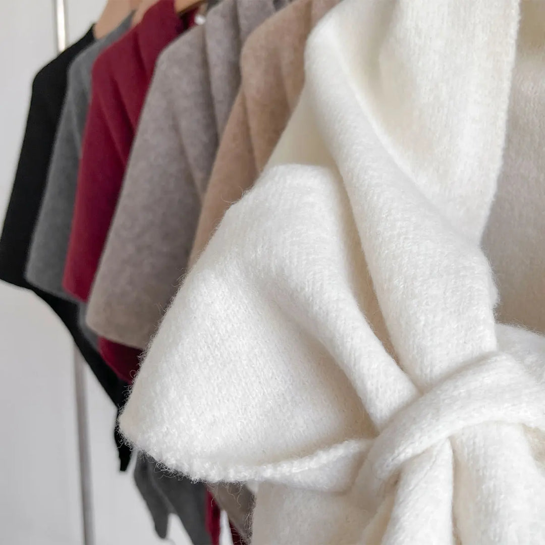 Cachecol de inverno elegante e macio para mulher, ideal para um presente sofisticado.