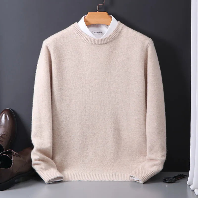 Roupa masculina: pulôver elegante de inverno, estilo premium, disponível em cores e tamanhos grandes.