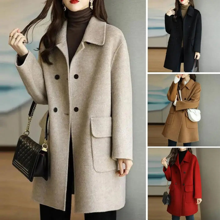 Casaco feminino longo e elegante, ideal para primavera e outono. Peça essencial de vestuário feminino com estilo.
