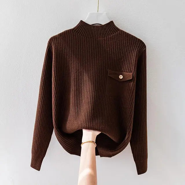 Roupa feminina Roselyn: suéter de tricot elegante, perfeito para o conforto e estilo da moda inverno.