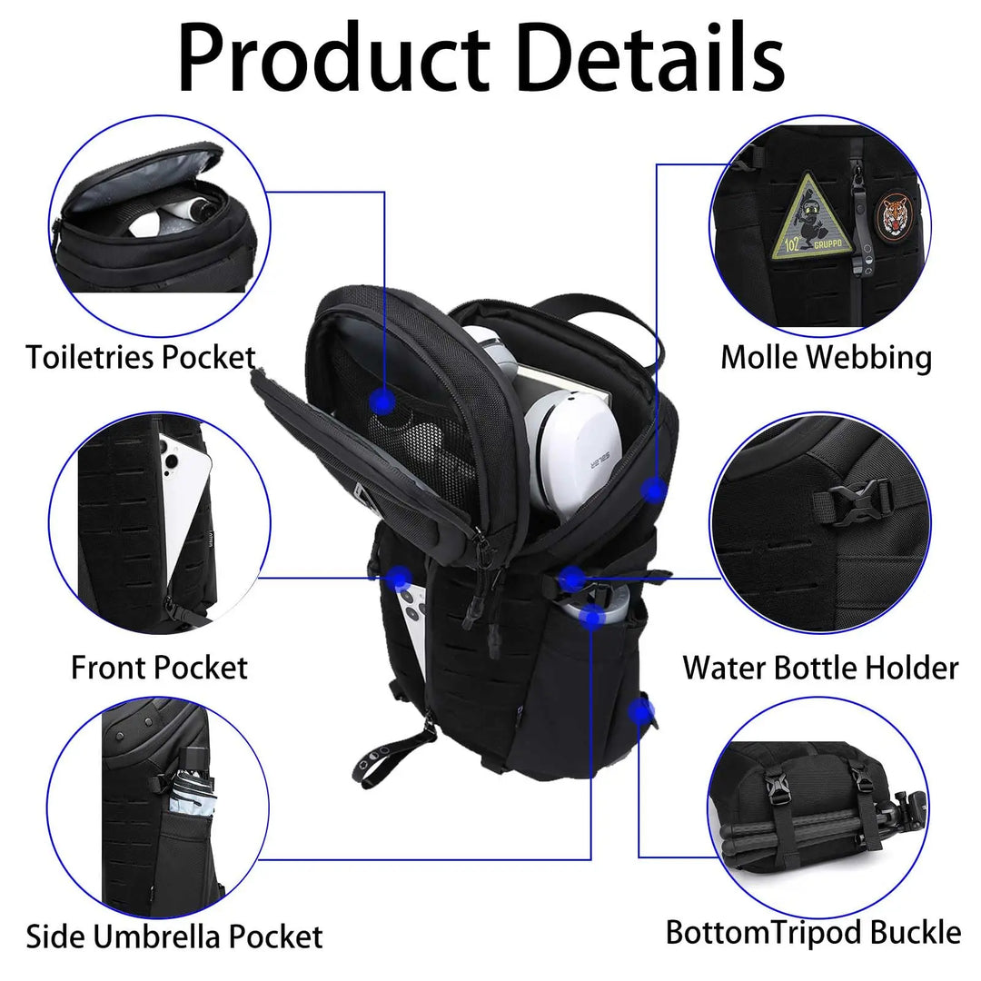 Mochila sling de viagem compacta, antifurto e impermeável. Inclui USB para carregar dispositivos em qualquer lugar.