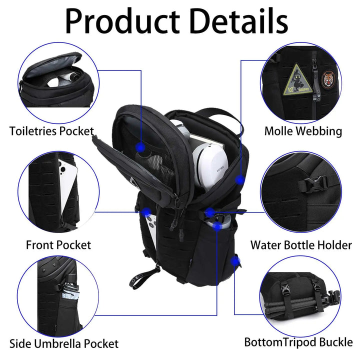 Mochila sling de viagem compacta, antifurto e impermeável. Inclui USB para carregar dispositivos em qualquer lugar.
