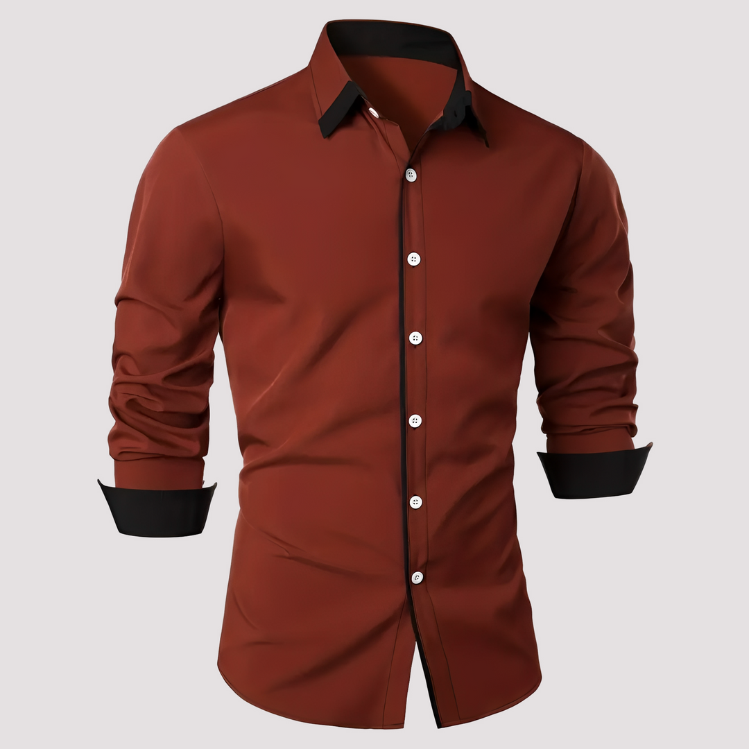 Sobrecamisa masculina moderna de manga comprida, para estilo versátil de primavera/outono.