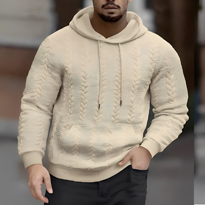 Agasalho masculino versátil com capuz, confortável para outono/inverno. Jaqueta ideal para estilo casual.