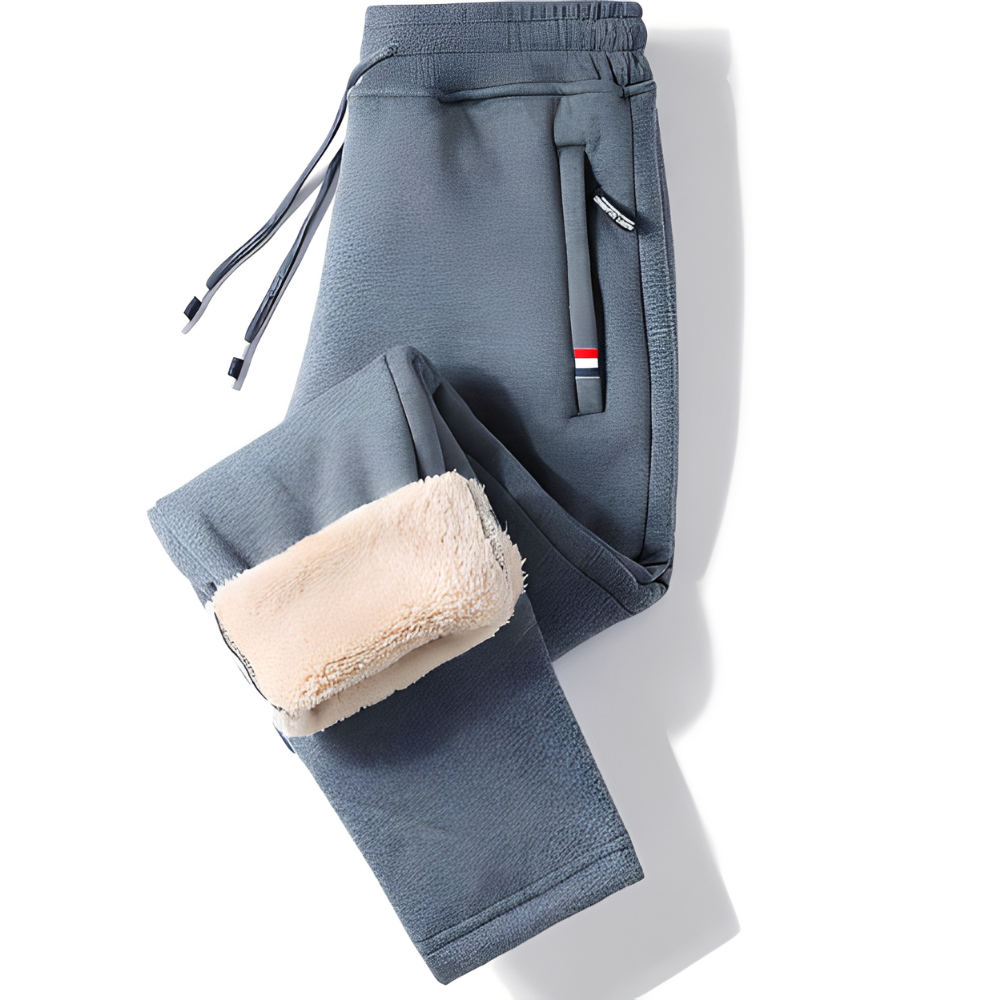 Calça térmica masculina reta, essencial para o inverno, oferece conforto e aquecimento contra o frio.