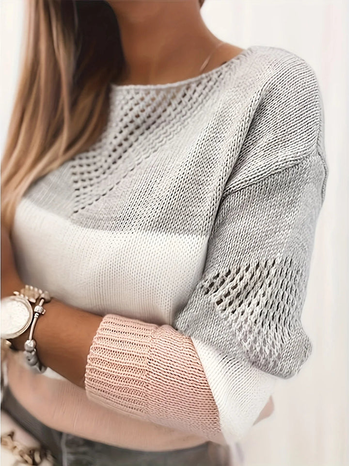 Suéter feminino recortado elegante para um estilo moderno. Roupa confortável para moda casual de outono inverno.