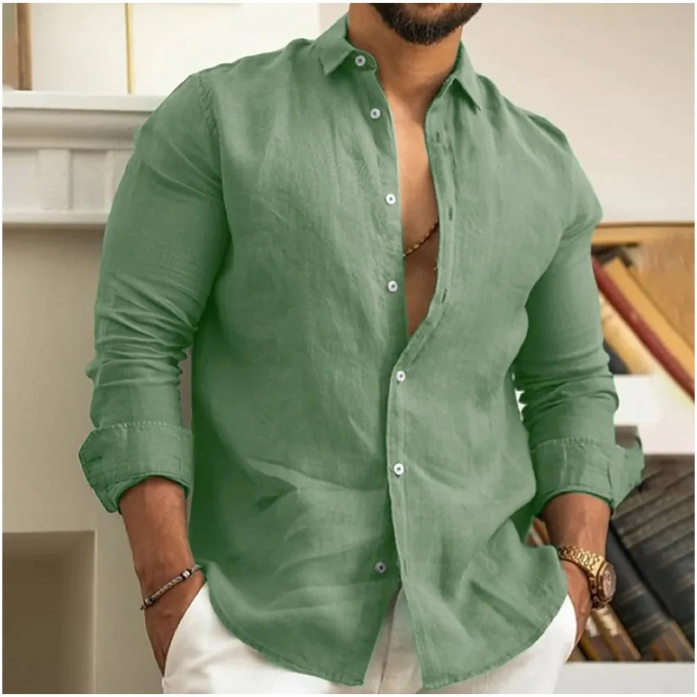 Camisa masculina de verão em várias cores, estilo casual e confortável. A roupa de verão perfeita para relaxar.