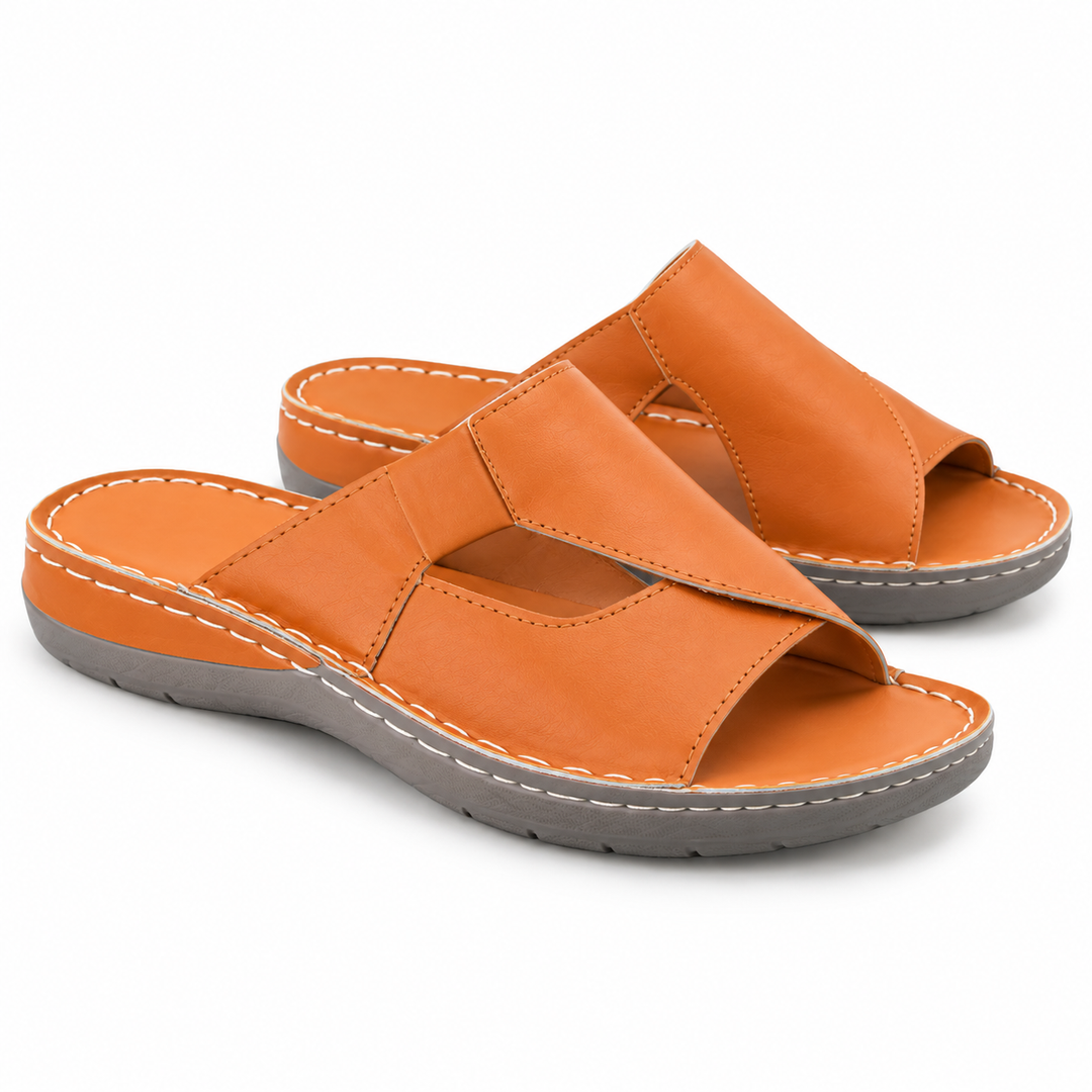 Sandálias femininas estilosas, ortopédicas, garantem suporte anatômico e bem-estar, perfeitas para o verão.