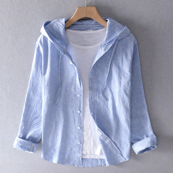 Camiseta feminina Colene com capuz, blusa leve para conforto diário e estilo descontraído de verão.