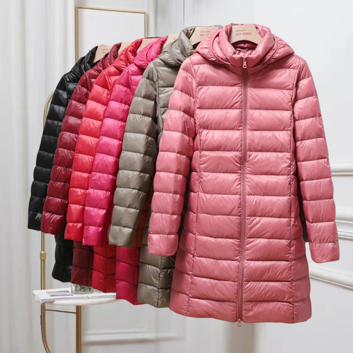 Jaqueta feminina ultraleve para outono/inverno, ideal para conforto casual e viagens. Estilo moderno.