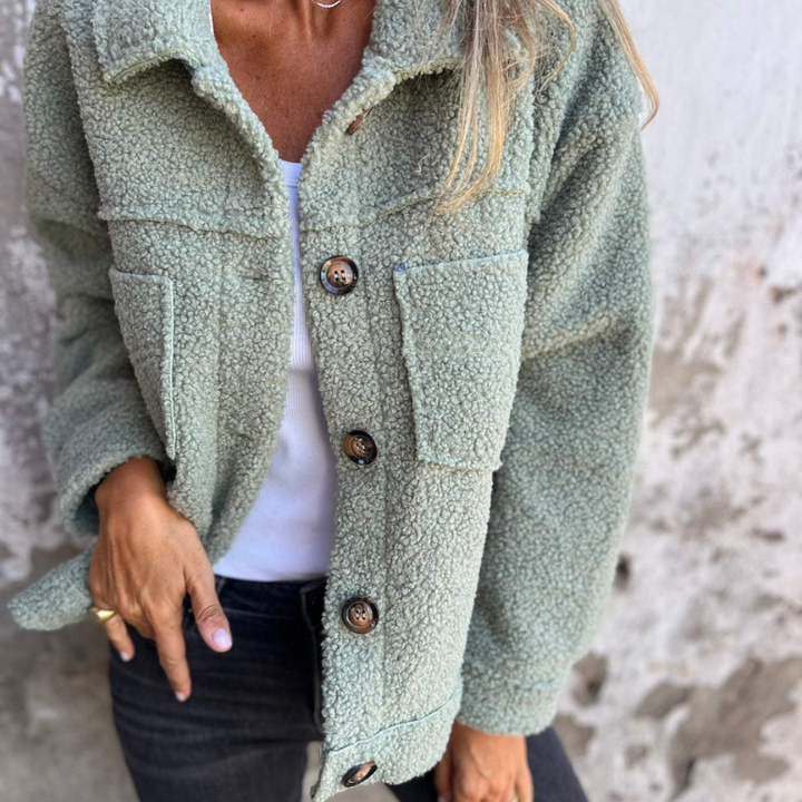 Casaco feminino elegante para outono/inverno, perfeito para moda feminina. Jaqueta quente e confortável.
