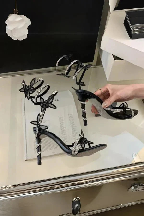 Sapatos de performance de dança latina feminino, salto alto, laço. Conforto e estilo para palco.