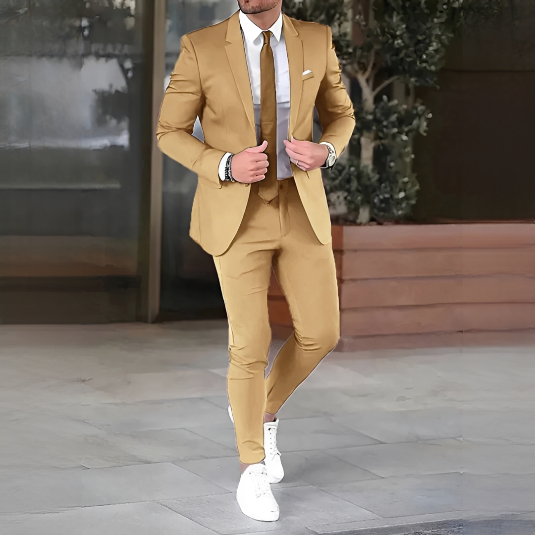 Traje masculino moderno slim fit para casamento e eventos formais. Elegante e sofisticado para moda homem.
