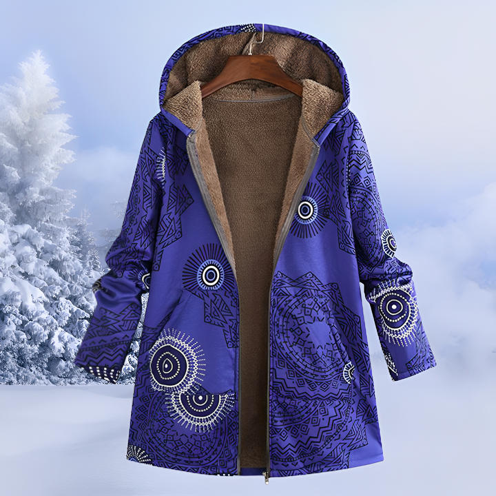 Proteja-se do frio com este casaco feminino de inverno, quente, estampado e elegante para um look único.
