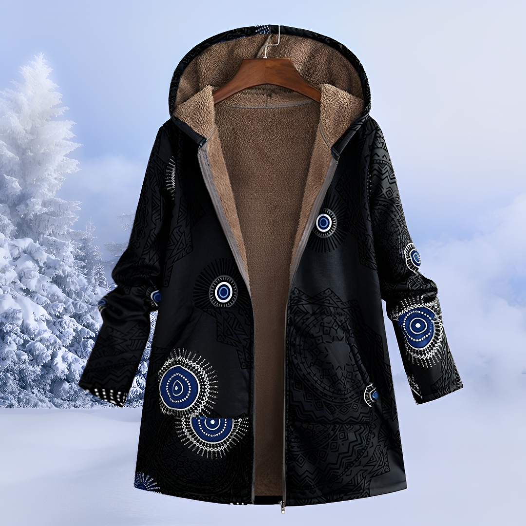 Jaqueta feminina de inverno com capuz, agasalho quente, confortável e estilosa para o frio.