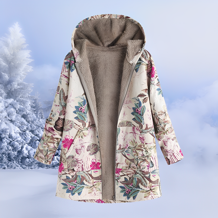 Jaqueta feminina quente e estilosa com capuz, ideal para o inverno casual.