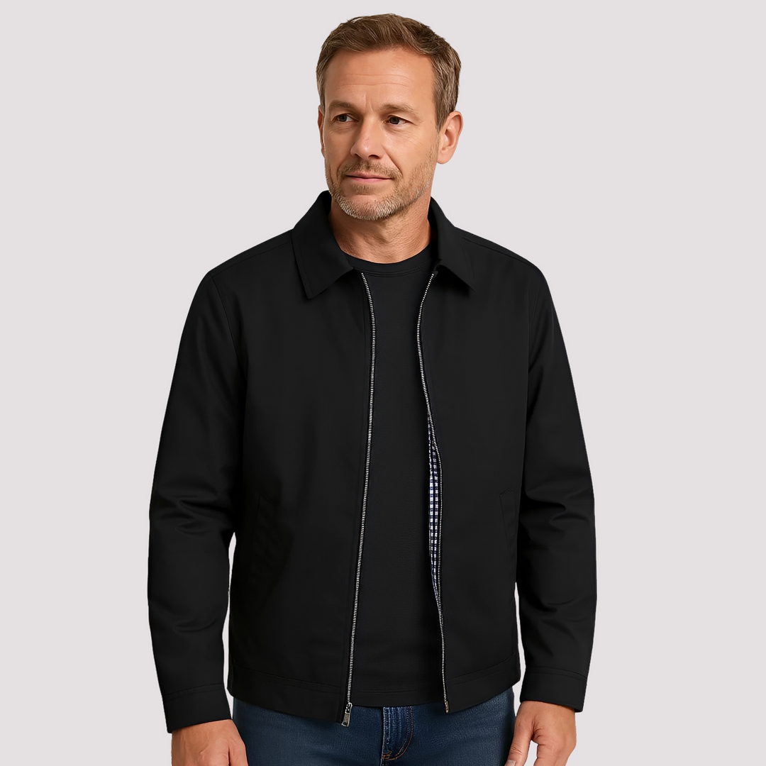Casaco masculino versátil para estações. Jaqueta casual de estilo dia a dia em verde, azul ou preto, ideal para outono/primavera.