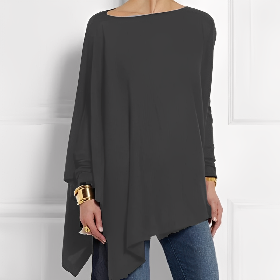 Blusa feminina manga comprida para outono/inverno. Estilo folgado e confortável, ideal para looks casuais femininos.