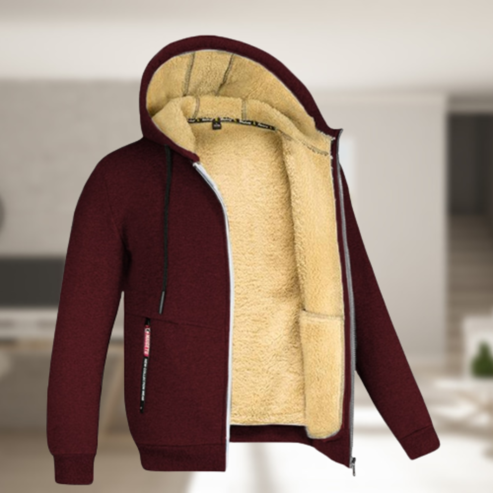 Essencial casaco masculino de inverno com capuz, para um look casual e confortável no frio.