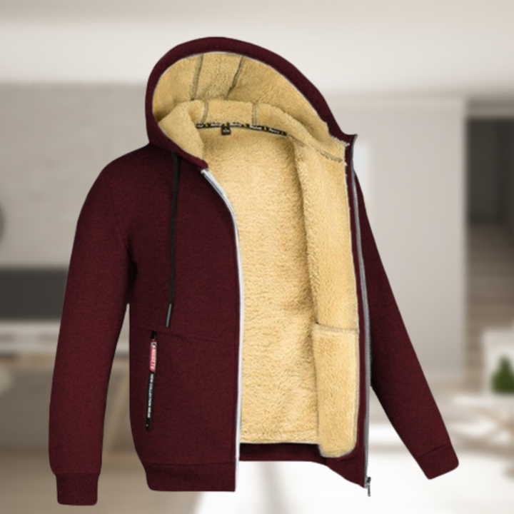 Essencial casaco masculino de inverno com capuz, para um look casual e confortável no frio.