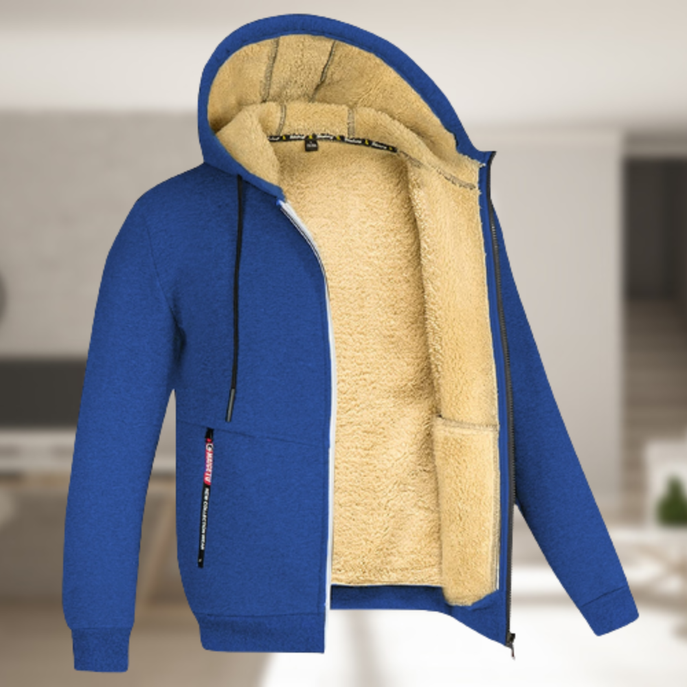 Jaqueta masculina durável e confortável com capuz para o inverno, ideal para uso diário.