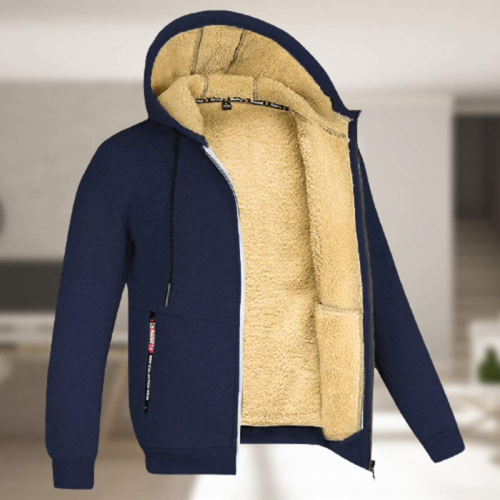 Casaco masculino versátil com capuz, ideal para estilo casual de inverno em diversas cores.