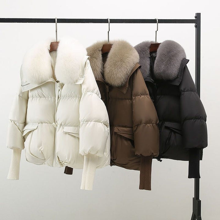 Casaco de penas feminino, estilo glamour, acolchoado e quente para outono inverno. Jaqueta elegante e confortável.