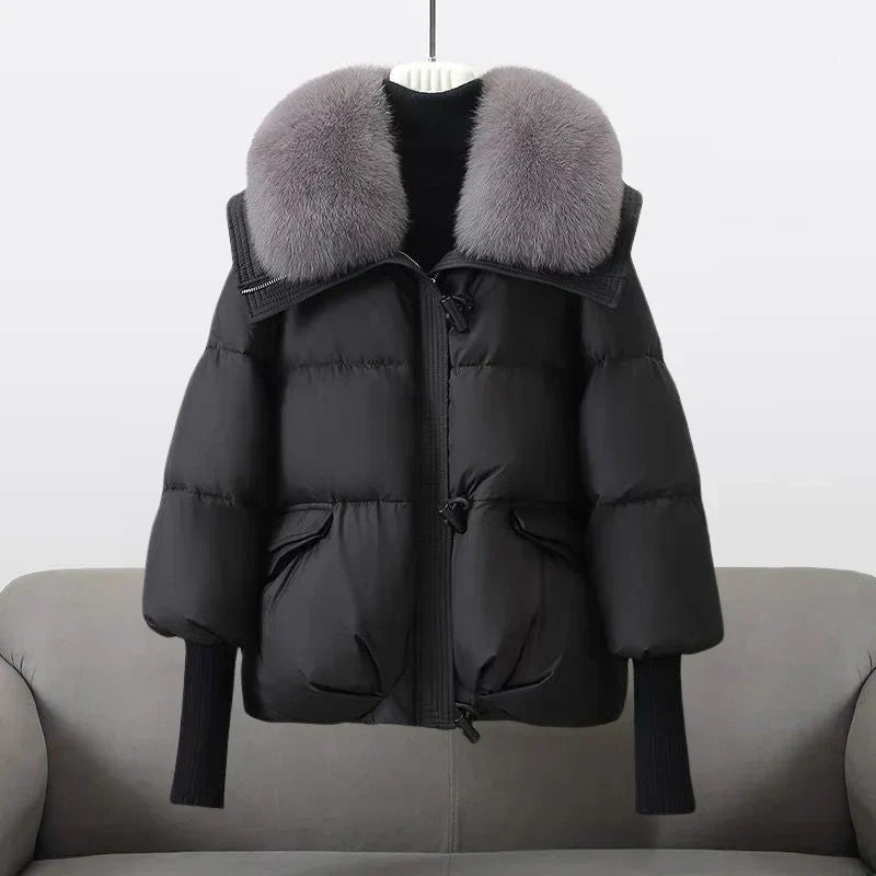 Jaqueta feminina acolchoada elegante para inverno. Conforto e estilo casual. Agasalho ideal para moda.