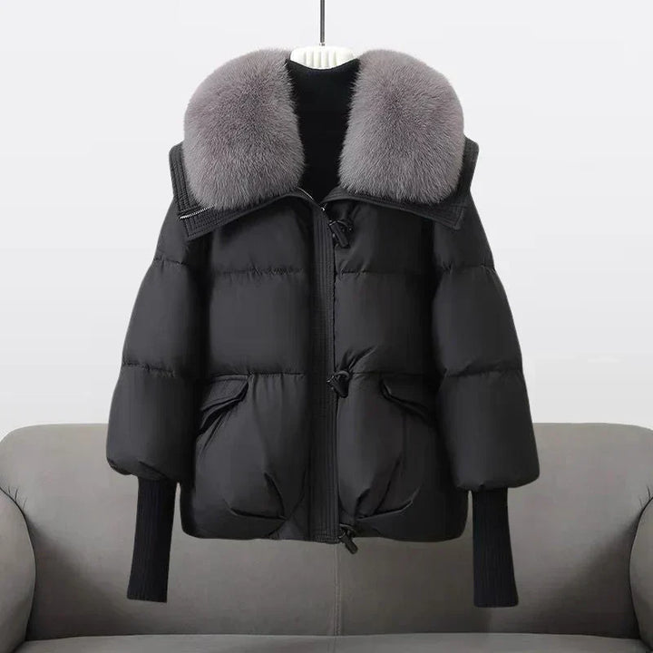 Jaqueta feminina acolchoada elegante para inverno. Conforto e estilo casual. Agasalho ideal para moda.